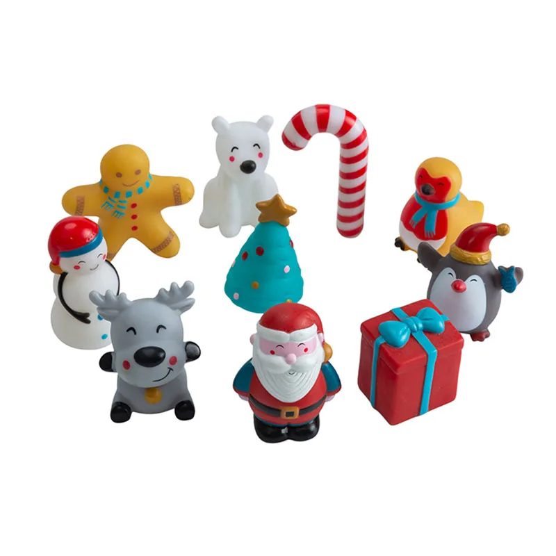 

Wholesales Christmas Tree Present Rubber Snowman Penguin Factory Santa Claus Children's toy adult Playing Plastic Reindeer gift
