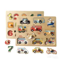 Baby Wooden Puzzles Montessori Toys 1 2 3 Years Toddler Toys Hand Grab Board Alphabet Number Cognition Learning Educational Toys