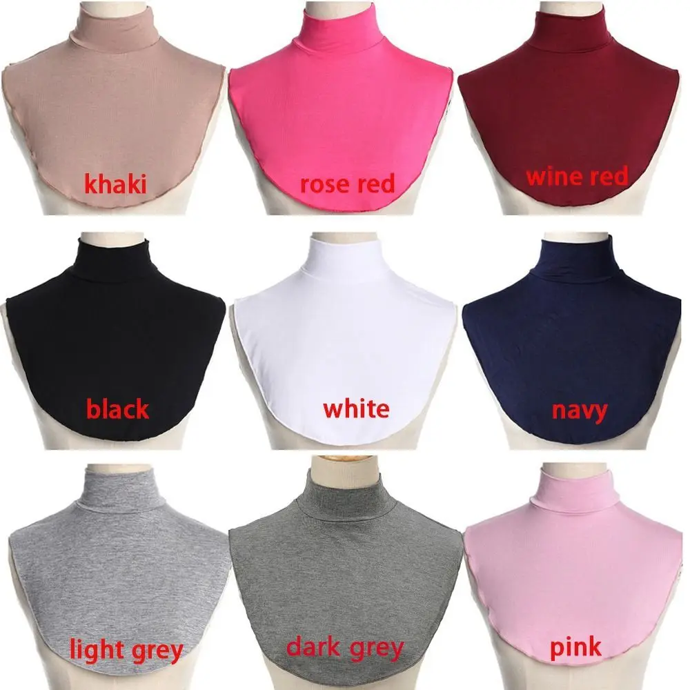 Detachable Fashion Fake Collar High Neck Cover Unisex Modal High Collars Turtleneck Ramadan Hijab Cover Scarves Wraps
