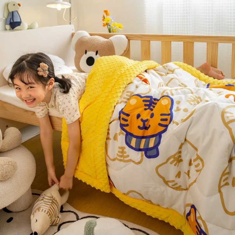 Baby Quilt Newborns 120x150cm Comfortable Soft Quilt Filler Inner For Kids Korean Cartoon Baby Crib Blanket Room Decor