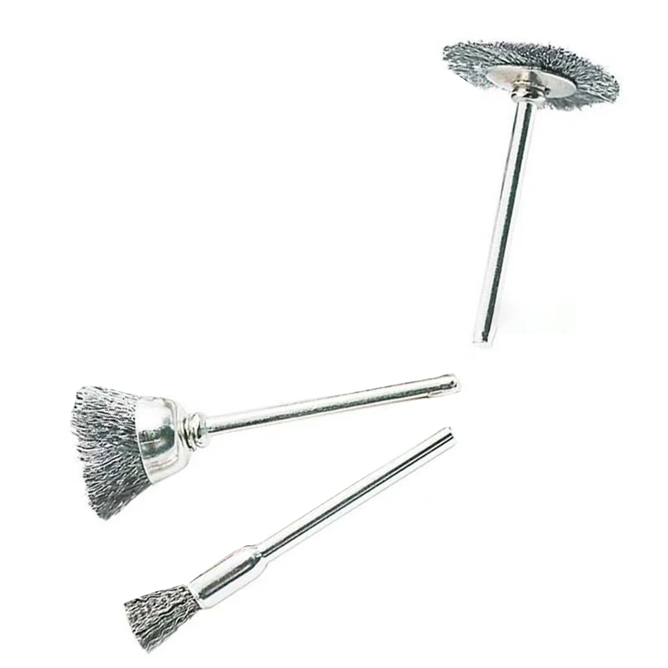 Spazzole In Filo Di Acciaio A Tazza Per Dremel E Utensili Rotanti &ndash; Gambi 2,35 E 3 Mm