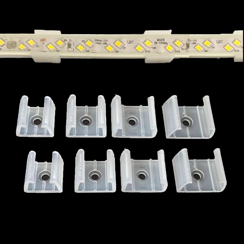Led Connector Fix Clips 50Pcs Fasteners Plastic Accessories Mounting Fixing on Wall For 6/8/10/12/20MM RGB 5050 Neon Led Strip cable clip