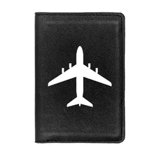 

High Quality Aircraft Design Leather Passport Cover Men Women Holder ID Credit Card Travel Accessories Passport Case