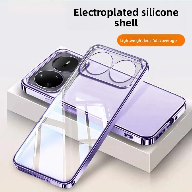 Transparent Full-Cover Electroplated Silicone Anti-Drop Shockproof Case