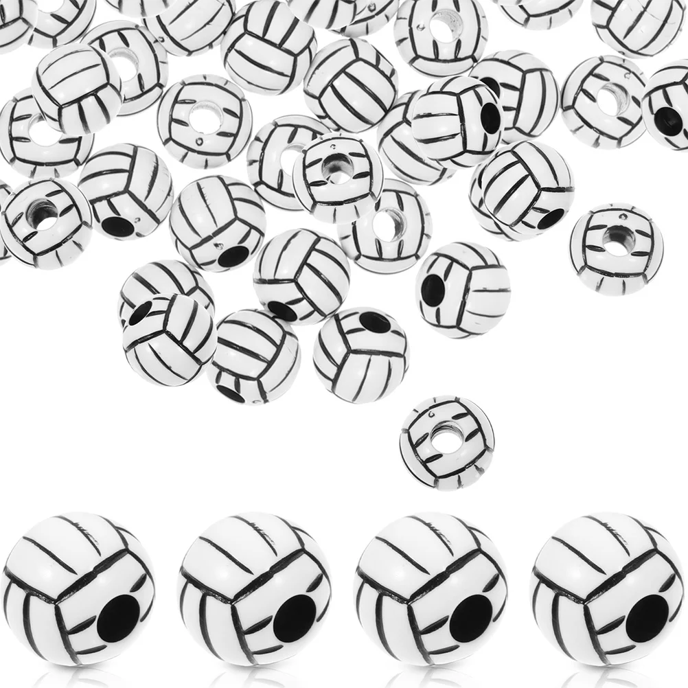 

Acrylic Bracelet Accessories DIY Jewelry Sports Beads for Ball Volleyball Shape Loose Necklace Material Large Hole