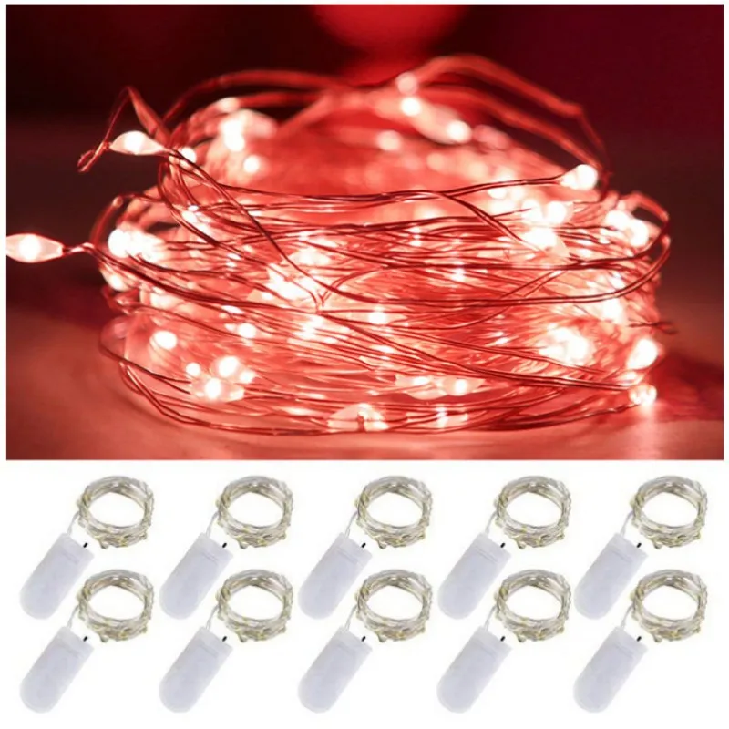 

Battery Power 10pcs Festoon LED Copper Wire Light String Outdoor Garland Wedding Light for Christmas Garden Holiday Decoration