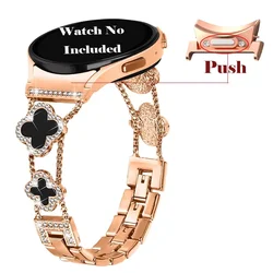 Elegant Stainless Steel Diamond Bracelet Strap (Rose gold - black)