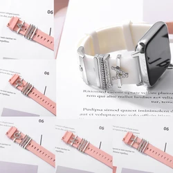 26 Letters Alphabet Decorative Charms for Iwatch Charm For Apple Watch Sport Band Silicone Watchband Decoration Ring Sets