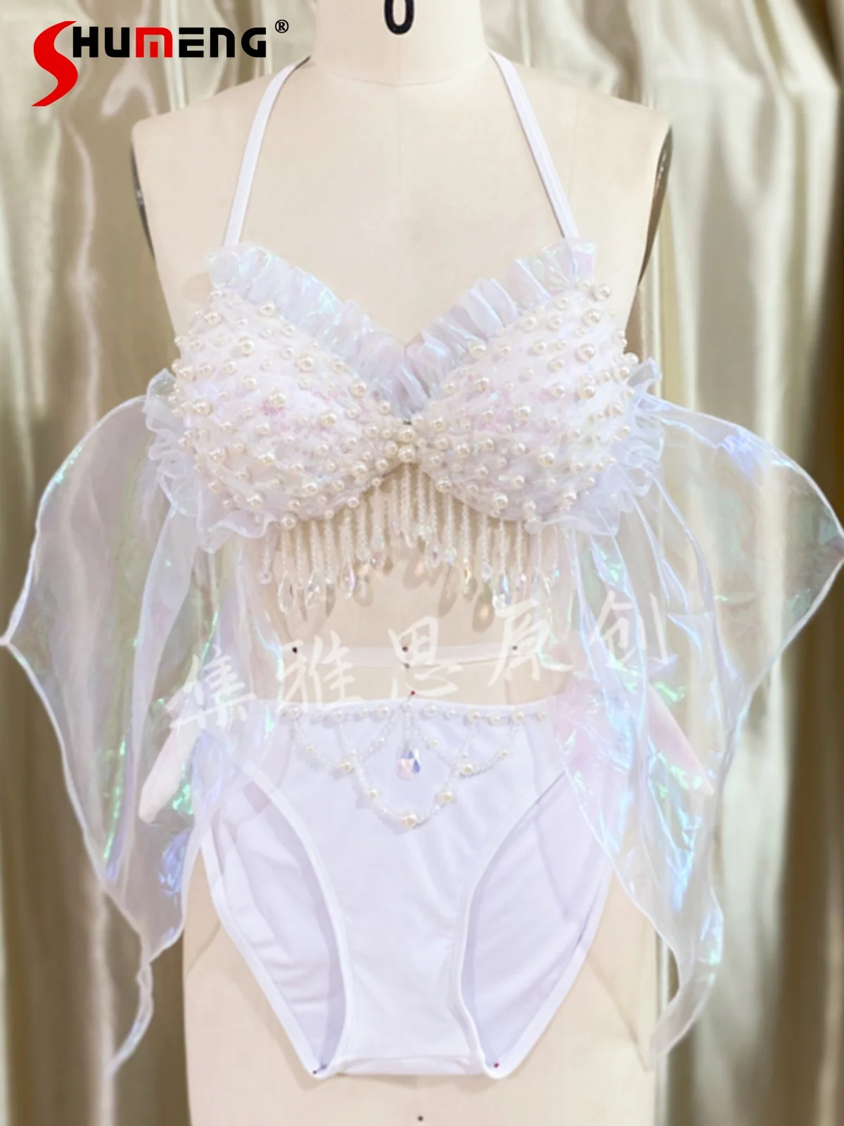 2024 Summer Women's Bikini Swimsuit Set Pearl Bikini Women's Slimming Backless Sleeveless Swimsuits Feminine Nice Bikinis Set