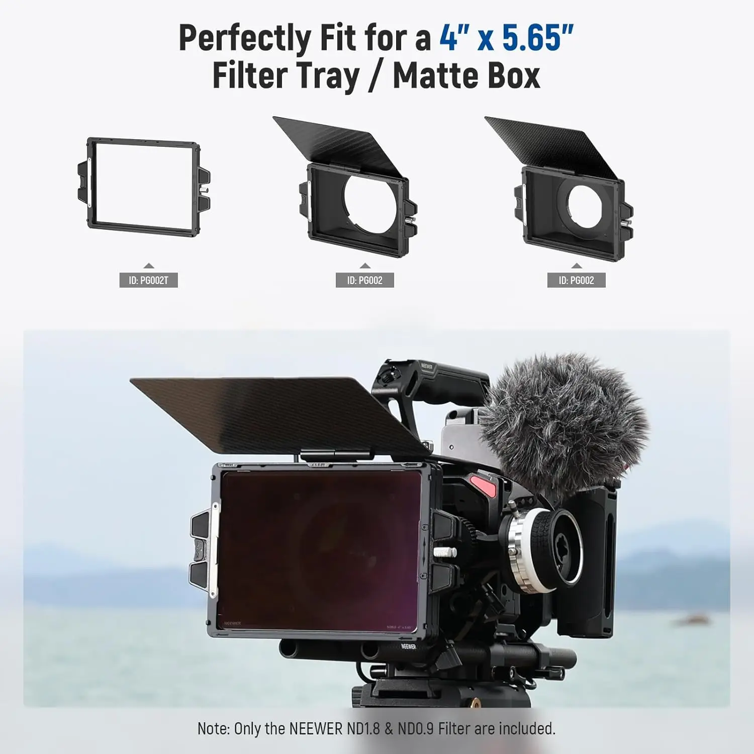 NEEWER 2 Pack ND0.9/1.8 Square ND Filter, 4"x5.65" Dual Sided 30 Multi Nano Coated Cinema Neutral Density Filter for Matte Box 5