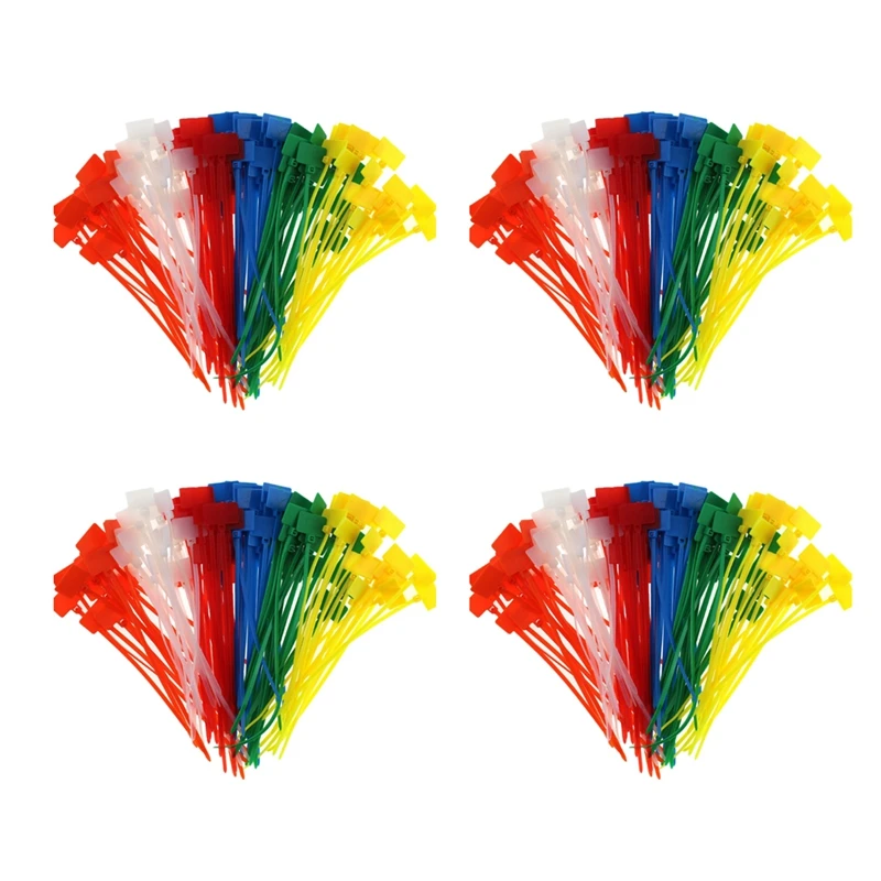 

HOT-1000 Pcs 7Colors Nylon Cable Marker Ties Self-Locking Cord Write On Ethernet Wire Zip Mark Tags Nylon