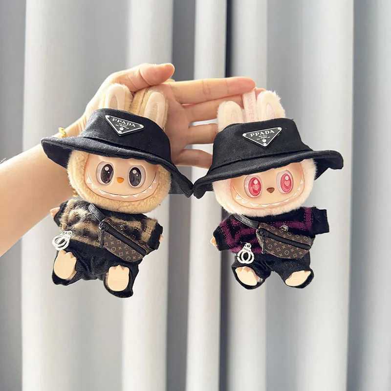 Labubu 15-17cm Blind Box Vinyl Doll Set – Luxury Clothes, Sweater, Shoes, Hat & Bag Keychain Accessories 2