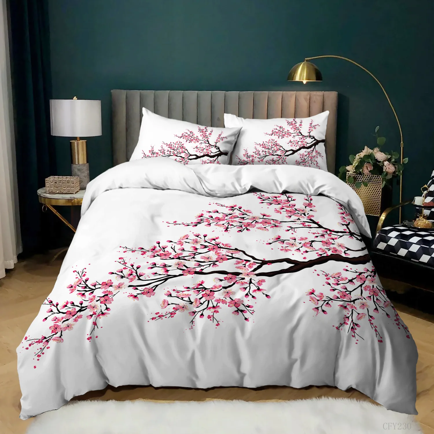 

3pcs Home Living Luxury Plum Blossom 3D Print Comfortable Duvet Cover Pillow Case Bedding Sets Queen and King Single Double Size