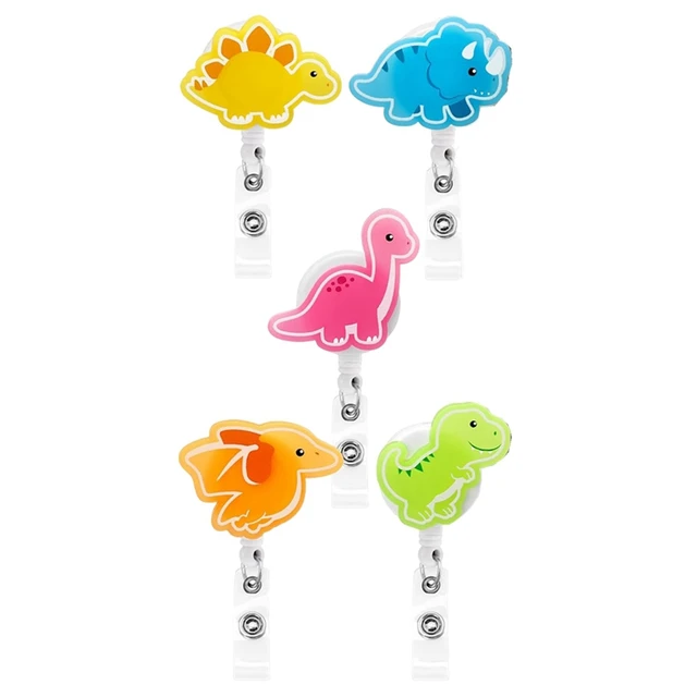 Dinosaur Badge Reels 5PCS Glowing In The Dark Nurse ID Badge