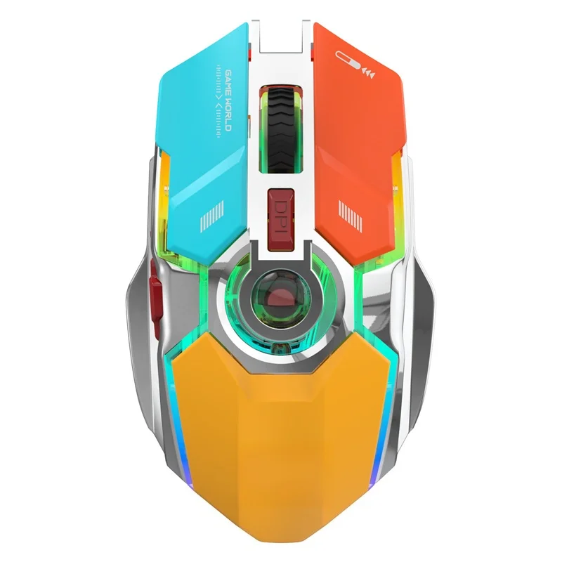 עכבר אלחוטי RGB Luminous 2.4G עם טעינה אלחוטית, מכני למשחקים ומשרד, שלושה רמות DPI מתכווננות, עכבר 2026 חדש