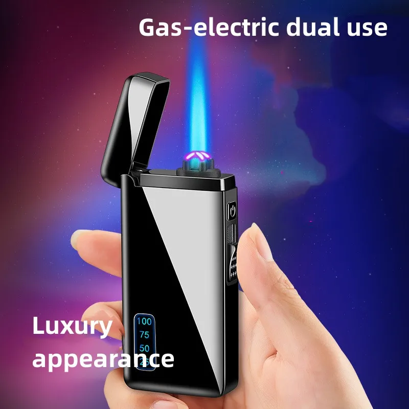 

Новая импульсная электрическая Бутановая газовая зажигалка, многофункциональная электрическая портативная Зажигалка двойного назначения, уличная ветрозащитная Зажигалка для кухни