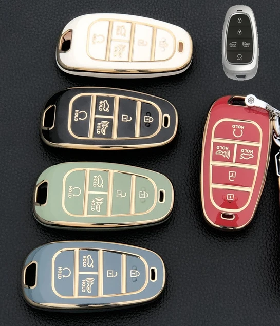 Car Tpu Key Case Holder Cover For Hyundai Tucson Solaris Sonata Hybrid Nexo Nx4 Santafe Dn8