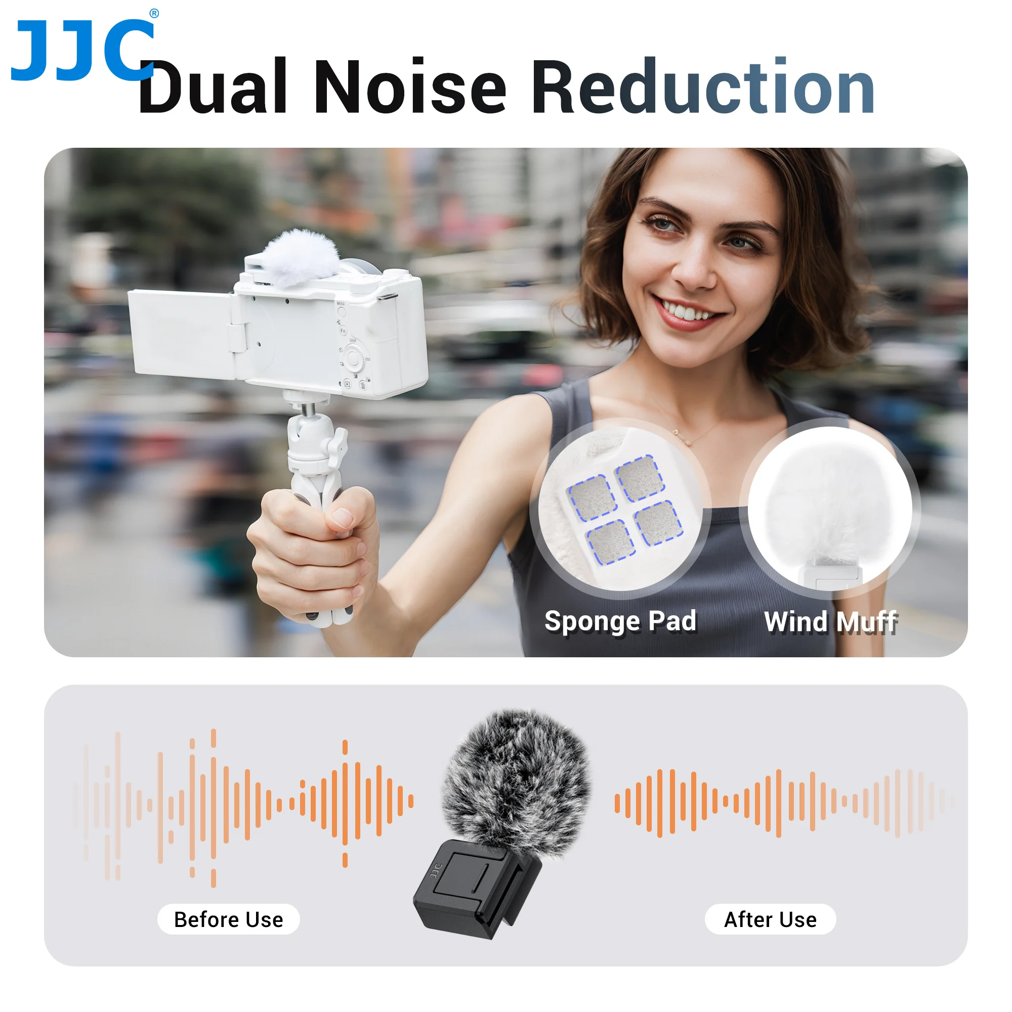 JJC Cold Shoe Wind Muff for Sony ZV-E10 II ZV-1 II ZV-E1 ZV-1F ZV