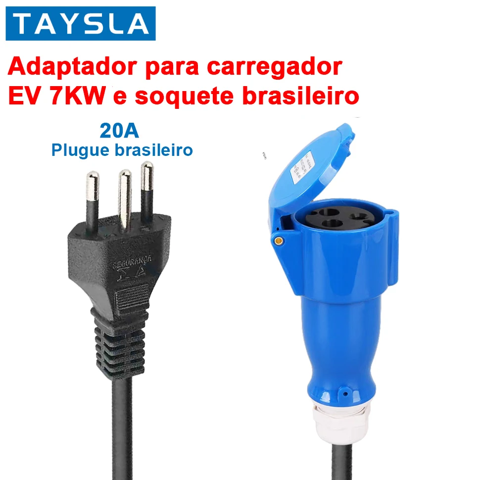 TAYSLA Adaptador 16a Carregador Carro Elétrico Original BYD CEE Fêmea ...