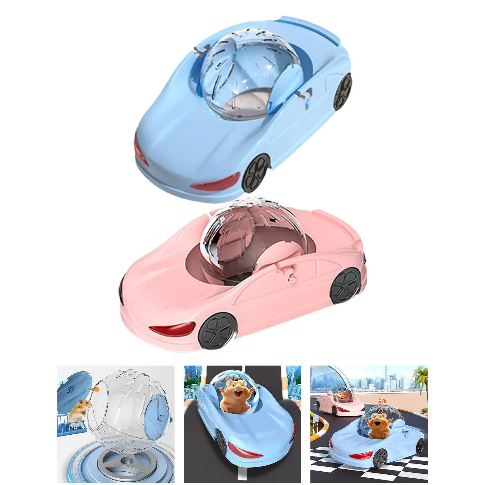 Hamster Toy Car Hamster Exercise Wheel Removable Funny Quiet Multifunction Small