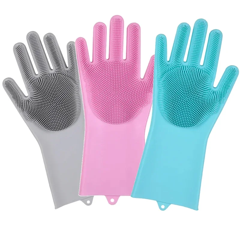 Magic Silicone Gloves Cleaning Dishwashing Scrubber Dish Washing