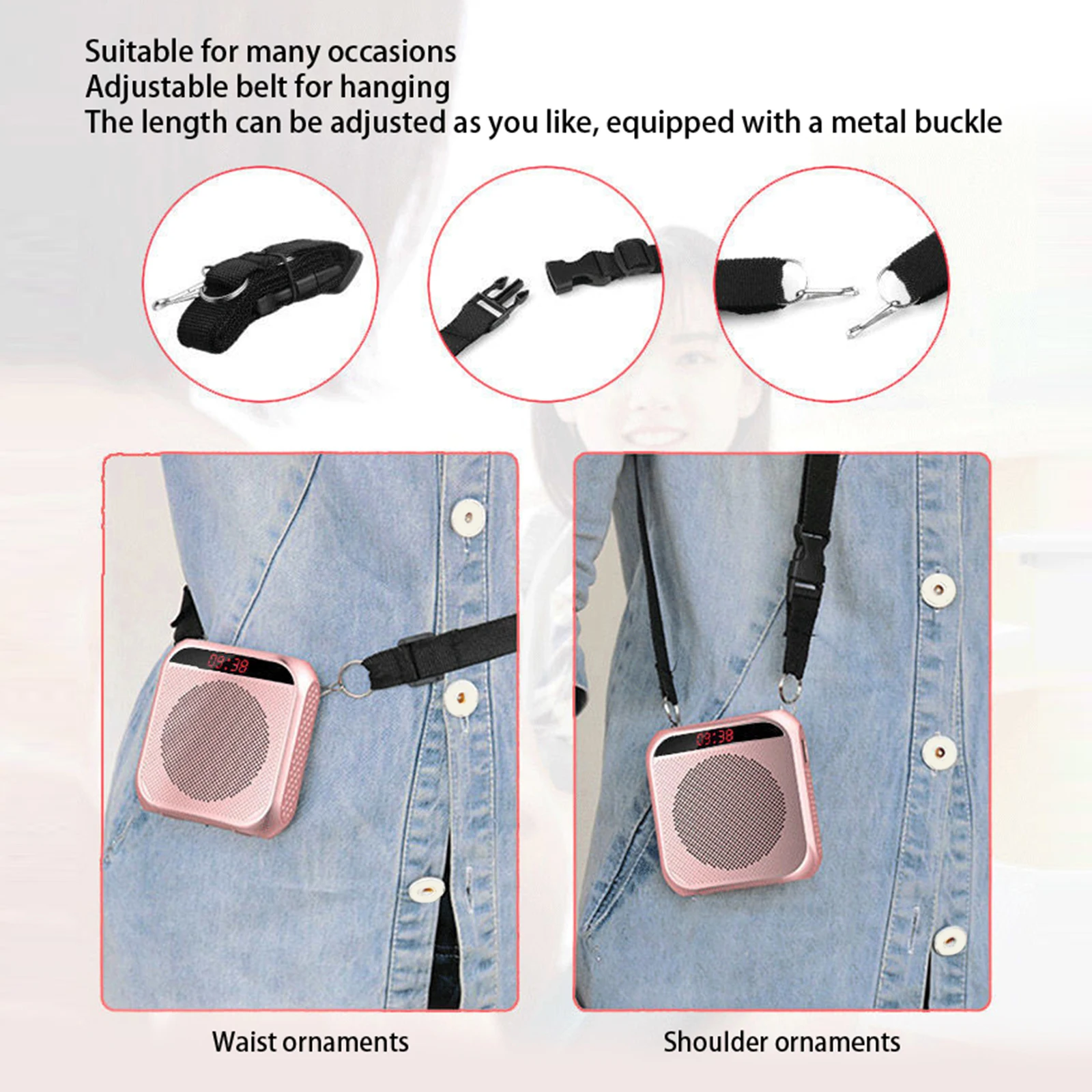 Mini Voice Amplifier 2200mAh Rechargeable Mini Speaker Personal Voice Amplifier for Tour Guides Training Teacher Meeting Coaches wireless voice amplifier,voice amplifier