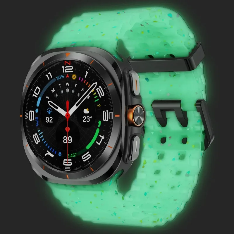 Luminous Silicone Strap Bracelet for Smartwatches - Universal Fit for Men and Women