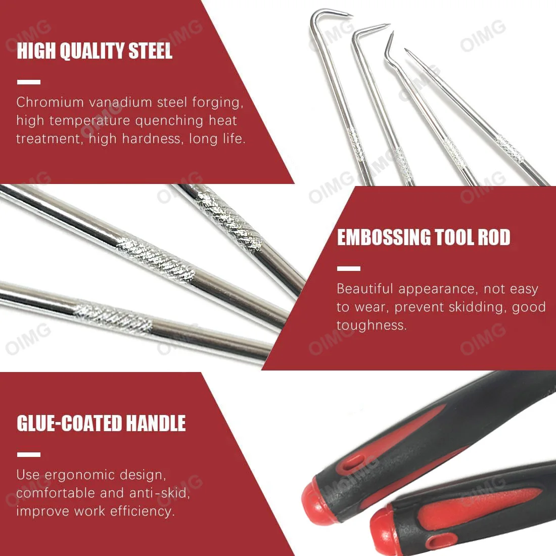 4Pcs O-Ring Seal Gasket Pick and Hook Set Automotive Pick Tool for Removing Car Auto Oil Seal O-Ring Gasket Puller Remover