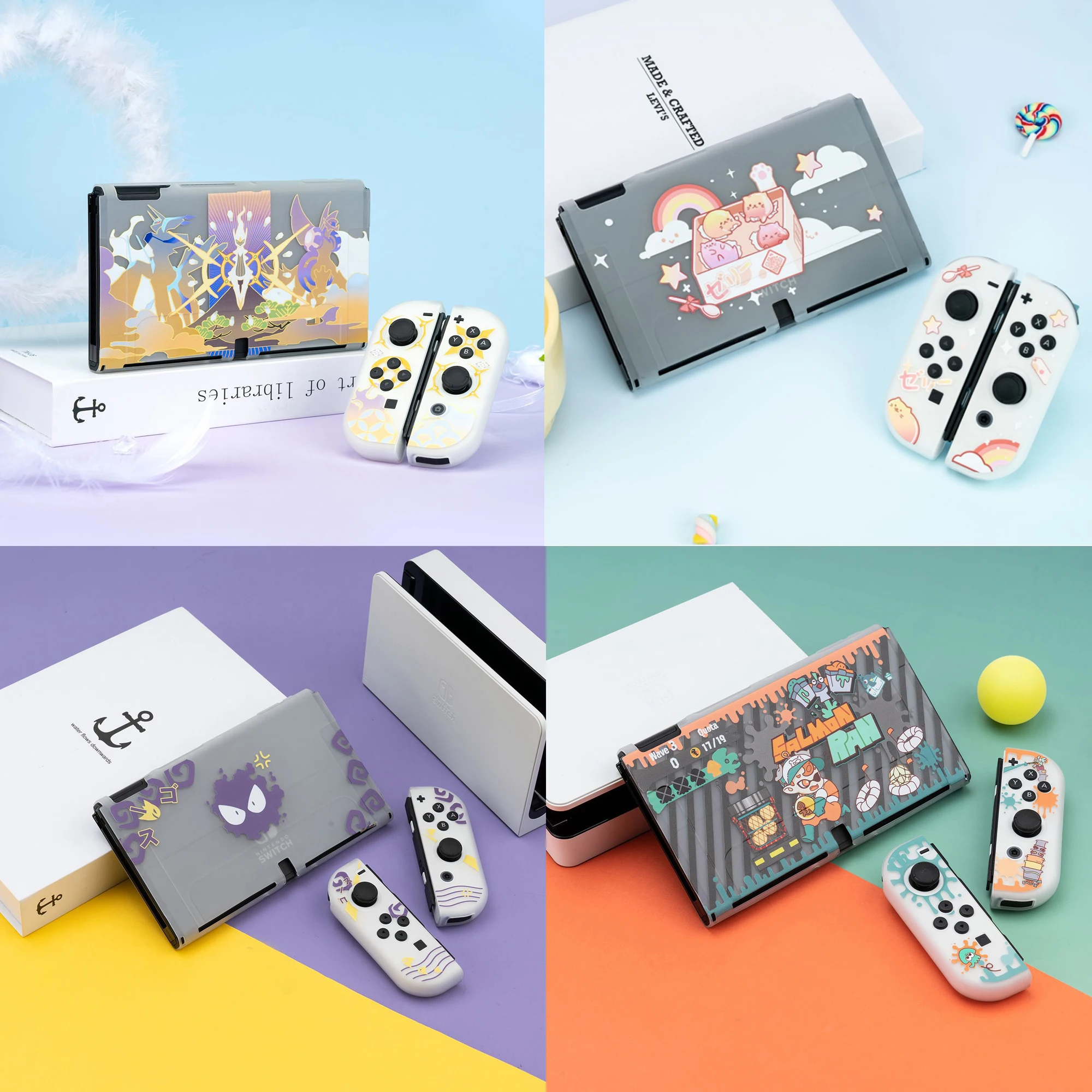 Estojo Protetor para Nintendo Switch Protetor de Concha de Cristal Capa Macia Fosco Transparente Tpu Oled ns Controlador Joy-con