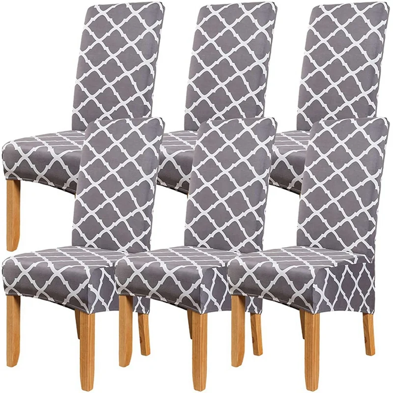 Chair Covers for Dining Chairs 6 Pack, Chair Covers High Back Dining Chair Covering Stretch Anti