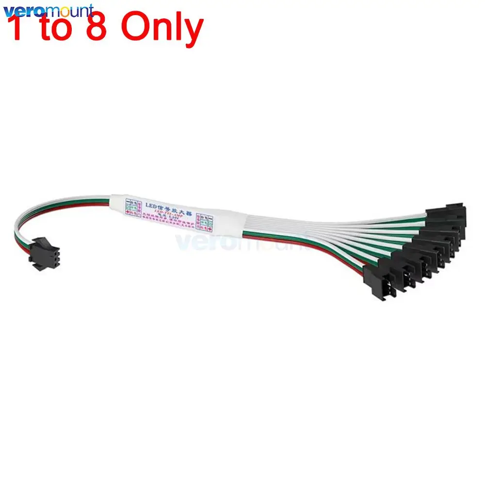 미니 SPI 신호 증폭기 싱크 스플리터, 픽셀 라이트 스트립 스트링 모듈 컨트롤러용, LED TTL-AMP, DC5V-24 V, 1-4/8 출력