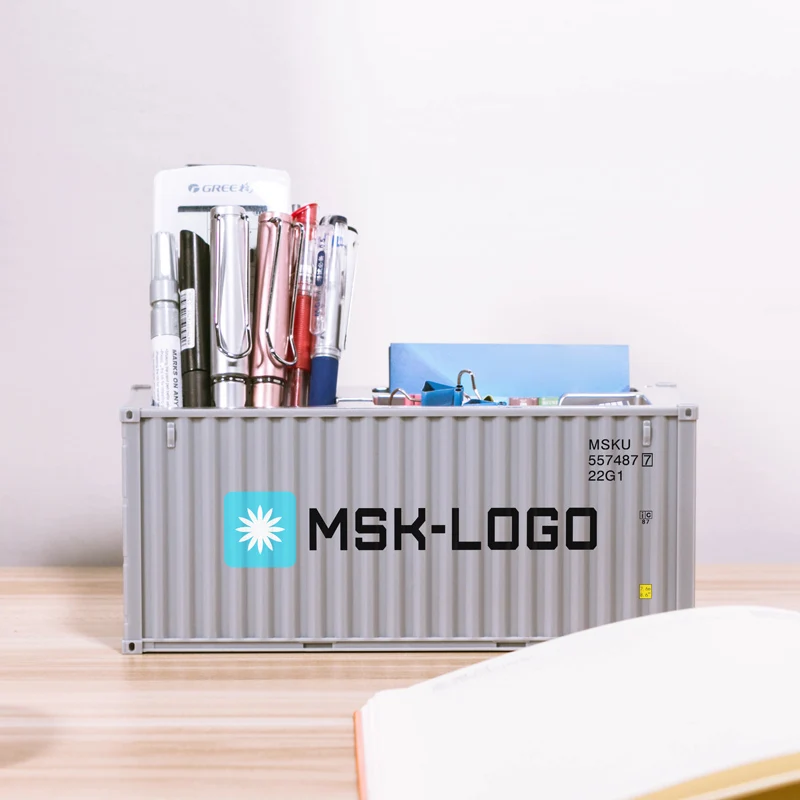 Simulation Shipping Container Model 20ft Mini Toys Logistics Container MultiFunction Pen Holder Office Must be Gift Custom LOGO toy boats Diecasts & Toy Vehicles