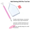 3Pcs Nail Art Rhinestones Pickers, Dotting Pen with Storage Tray Glue Clay for Diamonds Fashion Stones Picking Tools Set 3