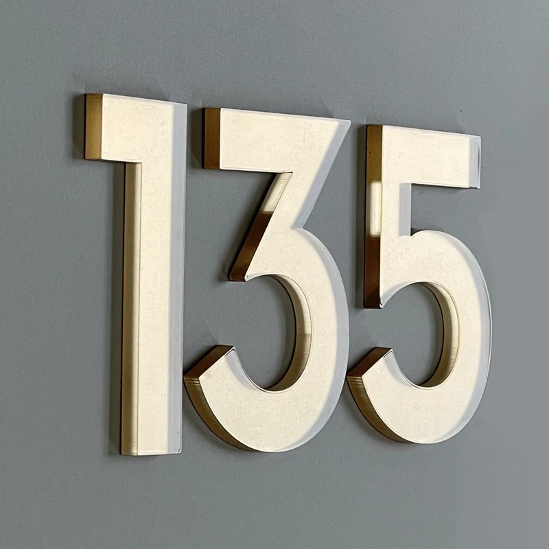 Acrylic Exterior House Number Outdoor 75mm 3 inch Self Adhesive Letters Apartment Door Numbers Mailbox Address Stickers #0-9 house numbers