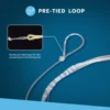 SF 6PCS Nylon Tapered Leader Fly Fishing Line with Pre-tied  Loop/ Welded Loop 7.5FT 9FT 12FT 0-7X 4