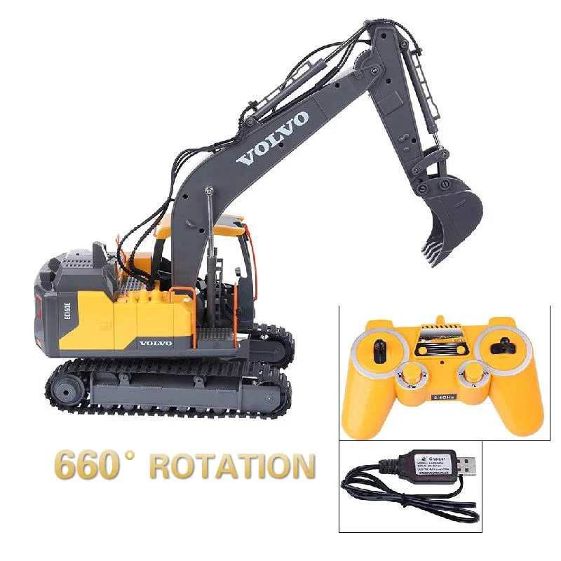 Double E E568 RC Excavator 1/16 17CH Crawler 3in1 Truck Alloy Digger Radio controlled Car Engineering Model Children's Day Gifts 6