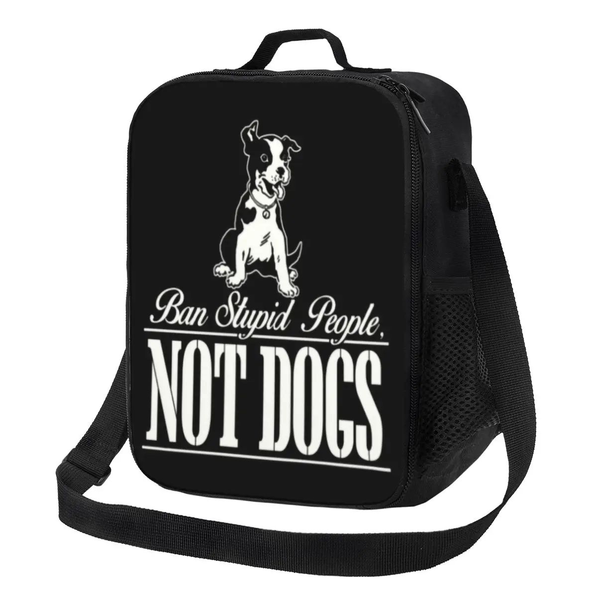 

Ban Stupid People Not Dogs Insulated Lunch Bag for Women Dalmatian Cooler Thermal Lunch Box Kids School Children