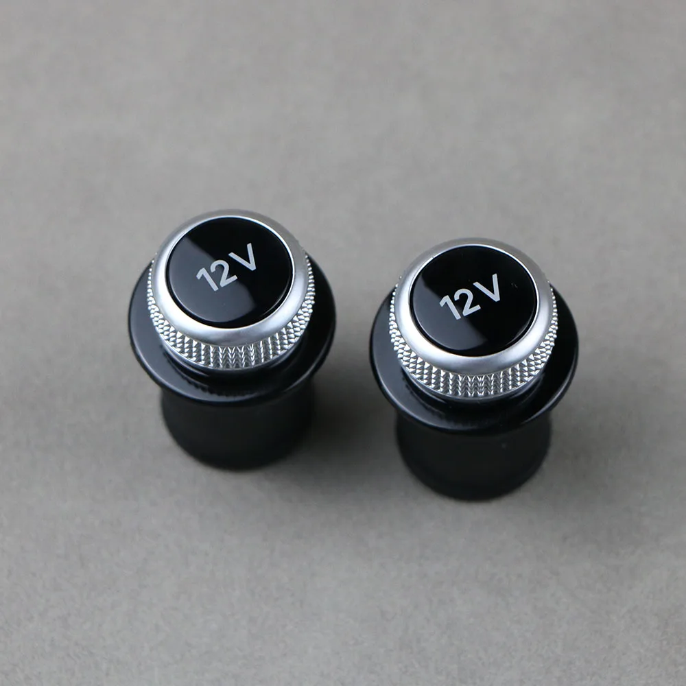2PcsCigaretteLighterCoverChromePlatedCigaretteLighterPlug