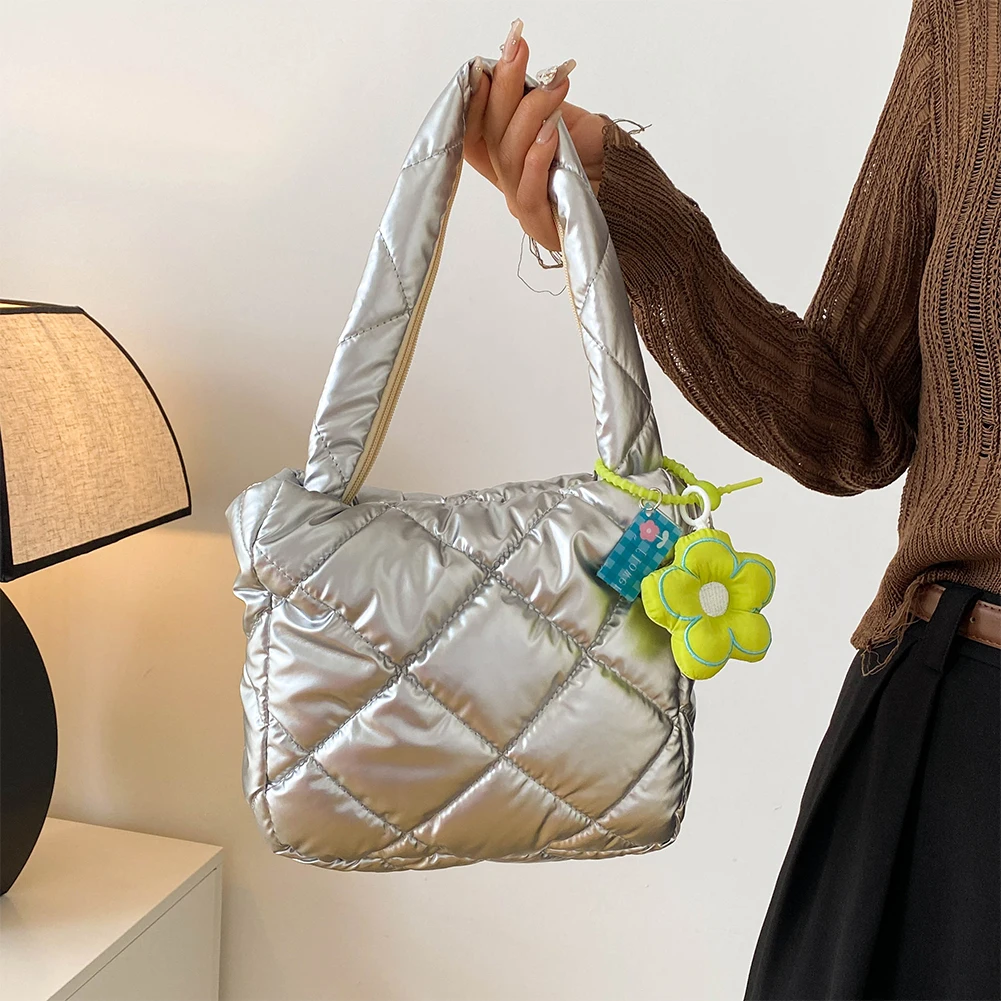 Sf12320a6290b412cb9ff480ab95703d1A Quilted Top Handle Bag for Women Puffer Handbags Puffy Shoulder Bag Winter Cotton Padded Shopping Bag Ladies Purse Commute Bag Mallzona