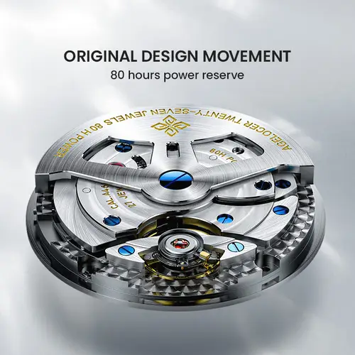 AGELOCER Original Budapest Watch Steel Strap Men's Business Dress Big Calendar Automatic Mechanical Watch Birthday Gift for Men - Image 4