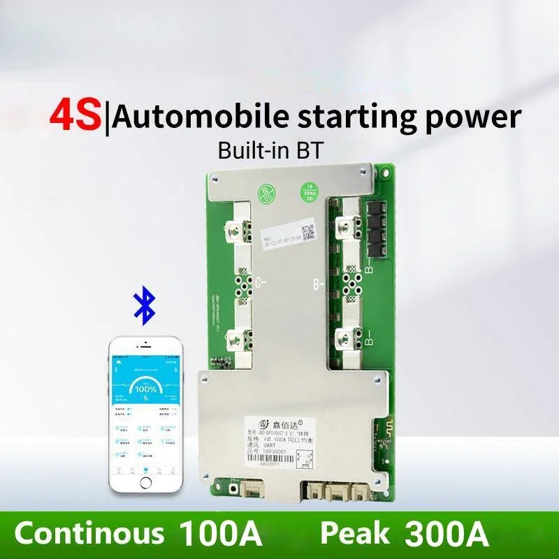 Jbd Smart 4S Bms 100A 12V Lifepo4 Bms Auto Avviamento Li-Ion Lifepo4 Batteria Al Litio Balance Board E-Bike