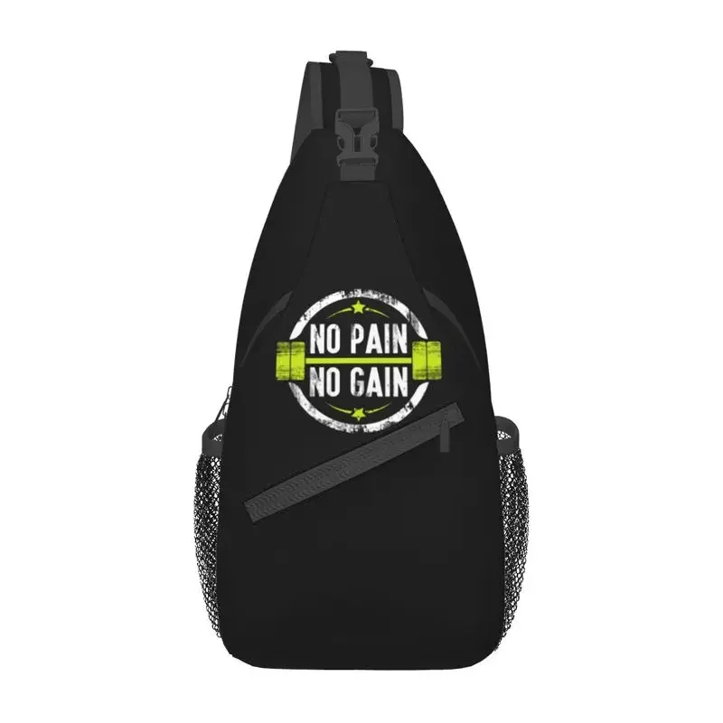 

No Pain No Gain Fitness Gym Sling Crossbody Chest Bag Men Cool Bodybuilding Lover Shoulder Backpack for Traveling