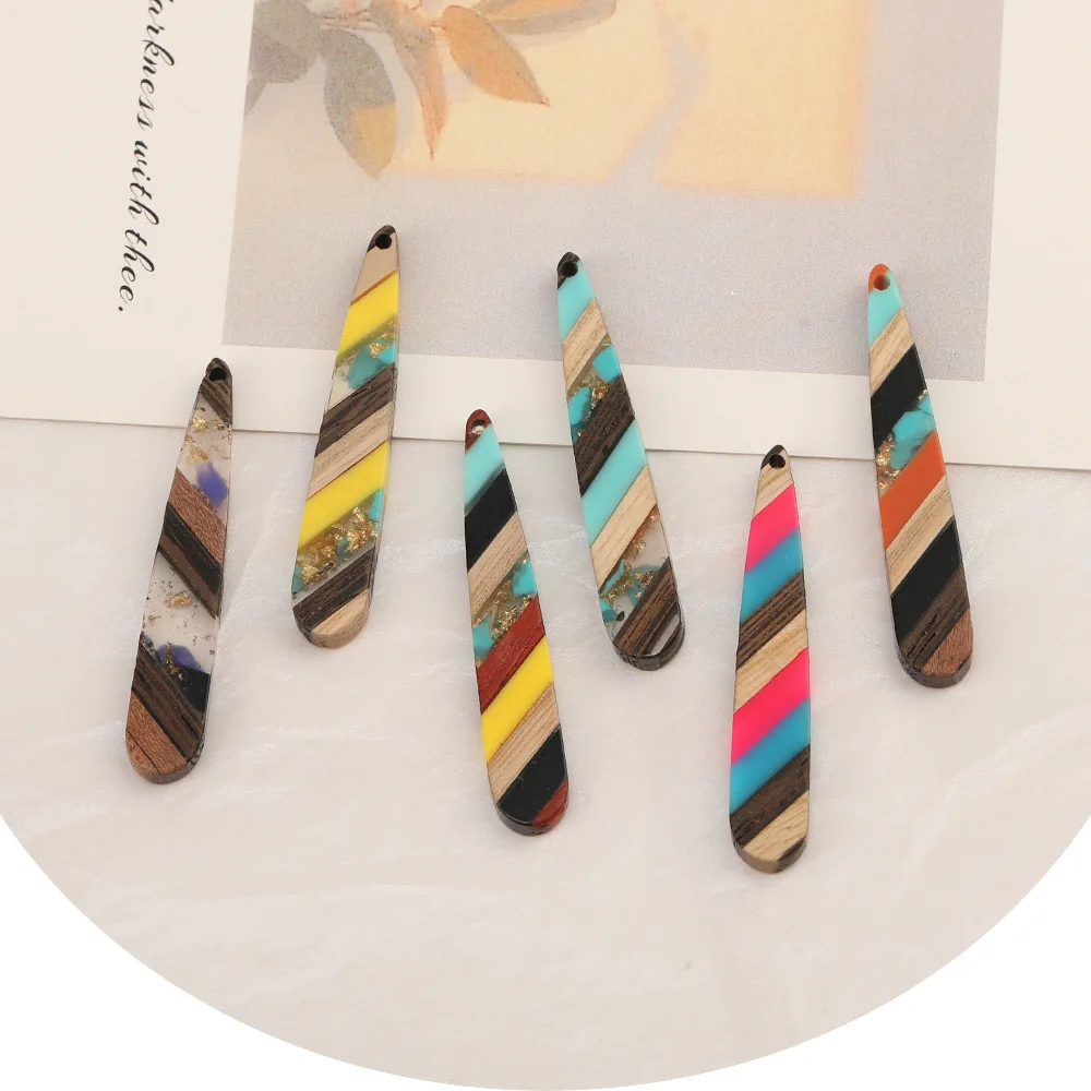 Cordial Design 50Pcs 8*44MM DIY Accessories/Hand Made/Stick Shape/Natural Wood & Resin/Charms/Jewelry Findings&Components - cordial