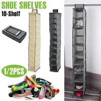10 Layer Shoe Box Storage Hanging Bag Non-Woven Fabric Hanging Shoe Shelves Collapsible Wardrobe Storage Organizer for Shelves 1