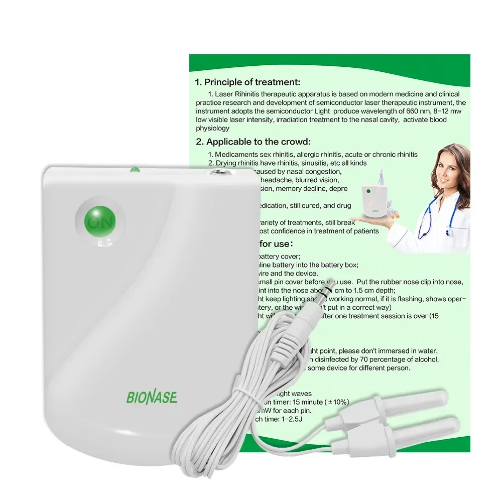 BioNase Rhinitis Therapeutic Instrument Painless Laser Low Frequency Nose Cure Health Care Therapy Massage Device