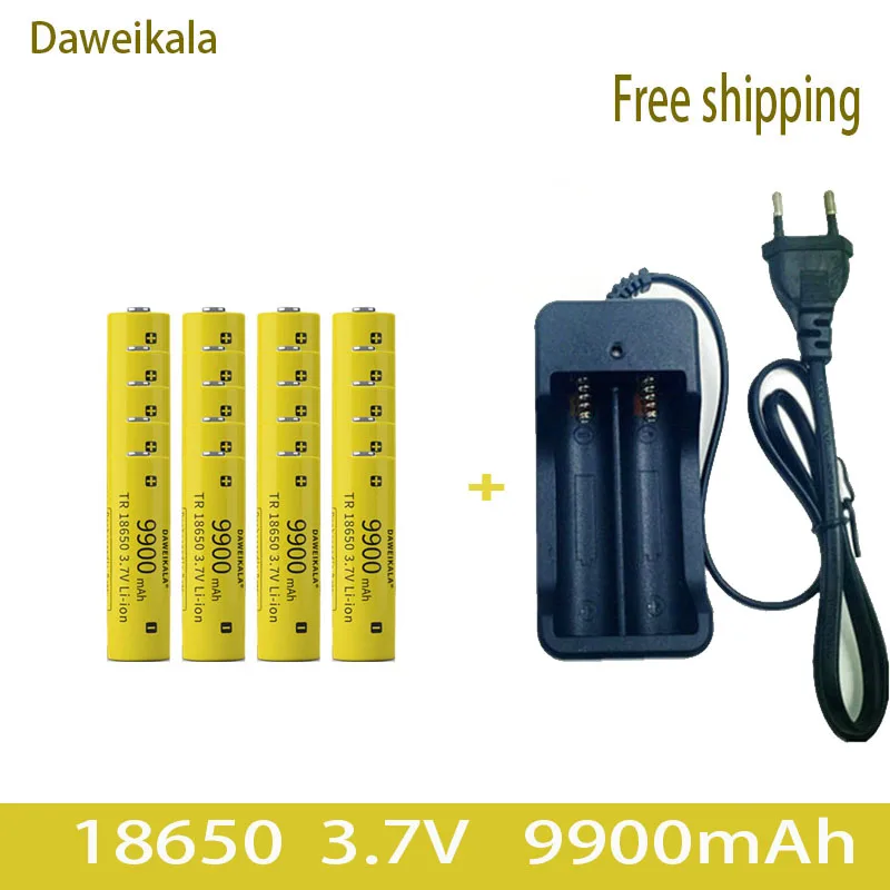 Wholesale Custom New 3.7V 18650 9900mAh Capacity Lithium Ion Flashlight
