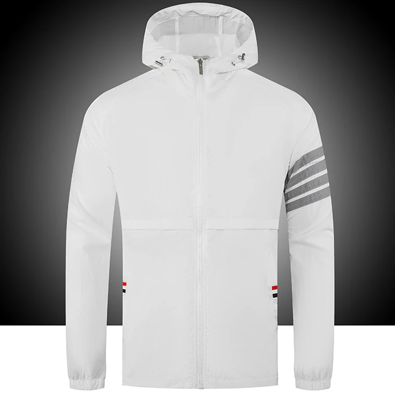 Jacket Men spring autumn New mens jackets Thin Sun protection clothing Hooded coat Men's casual windbreakers coats Size M-4XL 91