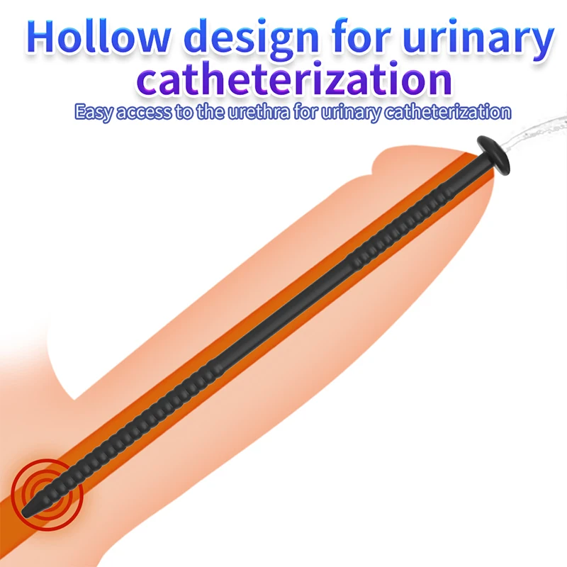 Syringe Silicone Horse Eye Stick Penis Plug Urethra Bead Urethral Stimulate Sounding Urethra Masturbation Climax Sex Toy for Men
