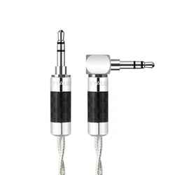 YYAUDIO HIFI Sterling Silver Premium AUX Audio Cable - 3m (Straight to elbow)