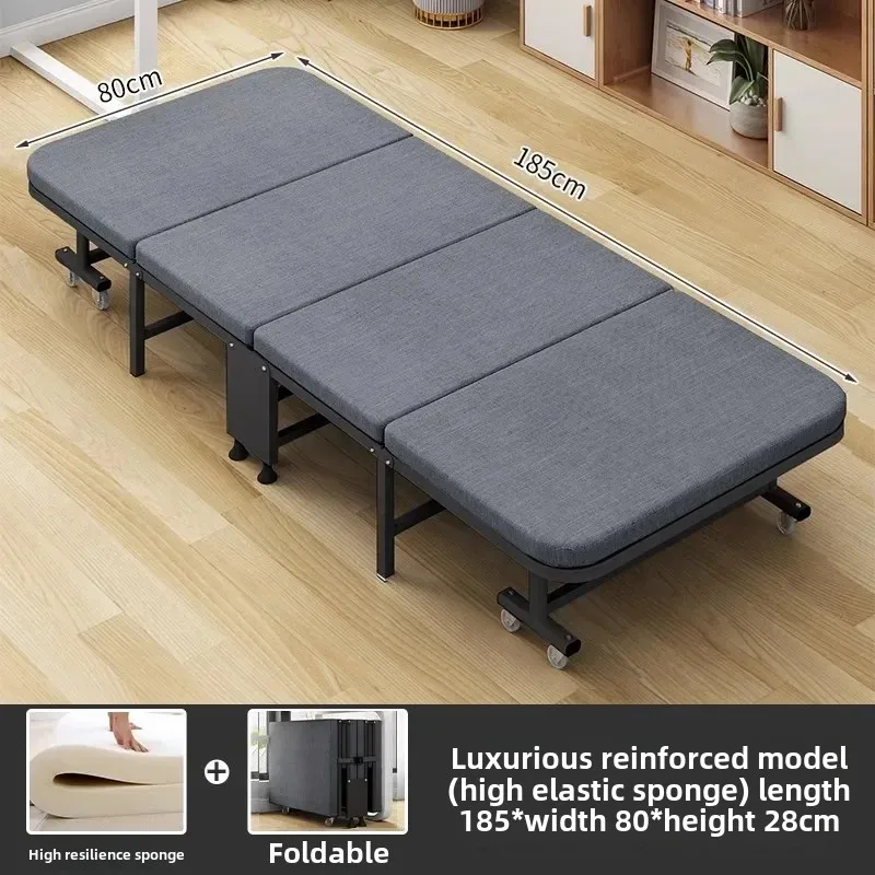 thumbnail image 1 of Conveniente cama plegable de oficina de tamaño pequeño, sillón reclinable para siesta, cama individual para adultos, cama de campamento de acompañante para Hospital con polea, muebles plegables, 1 of 4